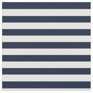 Navy Blue and White Striped Fabric