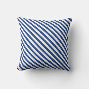 Navy Blue and White Stripes Cushion