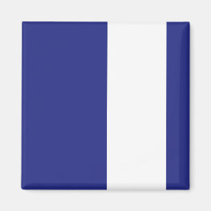 Navy blue and white stripes magnet