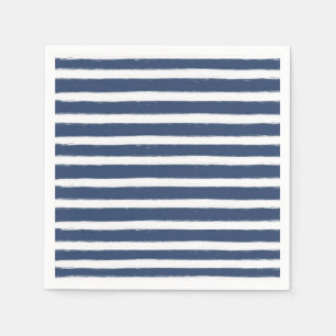 Navy Blue and White Stripes Napkin