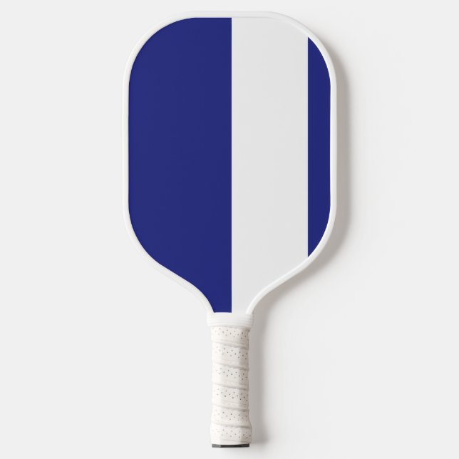 Navy blue and white stripes pickleball paddle (Front)
