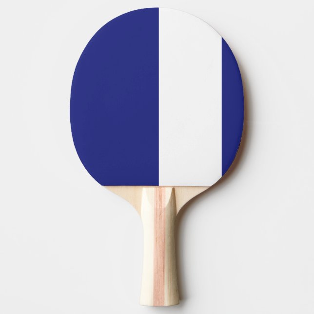 Navy blue and white stripes ping pong paddle (Front)