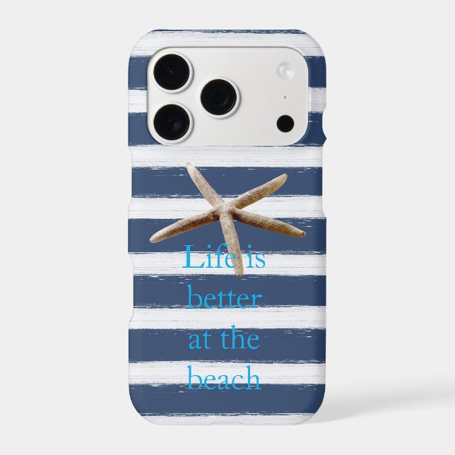 Navy Blue and White Stripes Starfish (Back)