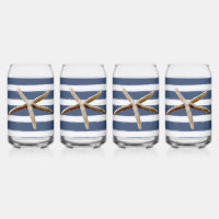 Navy Blue and White Stripes Starfish