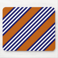 Navy blue and white stripes with burnt orange