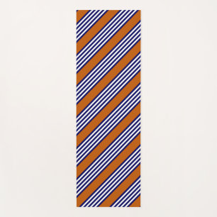 Navy blue and white stripes with burnt orange yoga mat