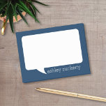 Navy Blue and White Talk Bubble Personalised Name Post-it Notes<br><div class="desc">A delightful cartoon design for you to send messages. If you need to adjust the artwork,  click on the customise it button and make changes.</div>