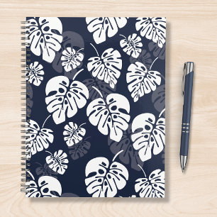Navy Blue and White Tropical Foliage   Floral Planner