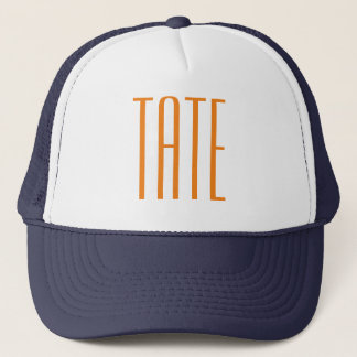 Navy blue and white trucker hat