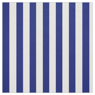 Navy Blue and White Vertical Stripes Fabric