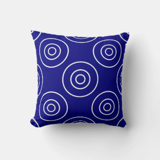 Navy blue and white with circles cushion