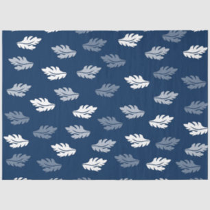 Navy Blue Antique Leaves Pattern  Tissue Paper
