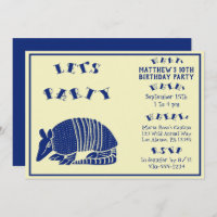 Navy Blue Armadillo Personalised Birthday Party