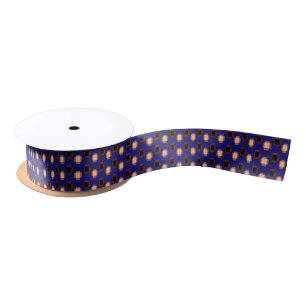 Navy Blue Art Deco Satin Ribbon