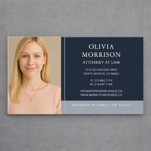 Navy Blue Attorney at Law Photo Business Card