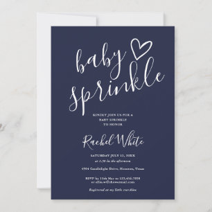 Navy Blue Baby Boy Baby Sprinkle Shower Invitation