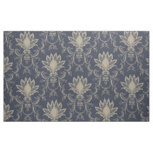 Navy blue Baroque French pineapple fabric