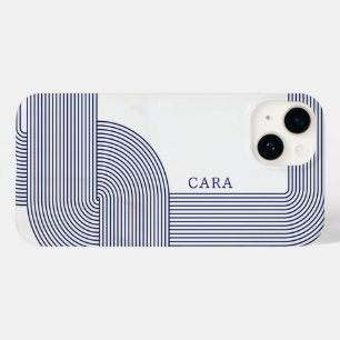Navy Blue Bauhaus Design Case-Mate iPhone 14 Case
