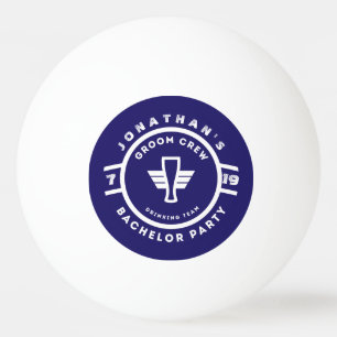 Navy Blue Beer Badge Bachelor Party Branding Ping Pong Ball