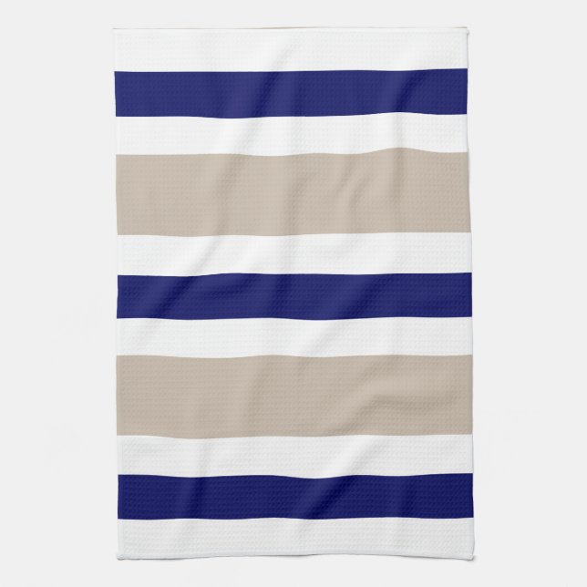 Navy Blue Beige & White Kitchen Towel Gift (Vertical)