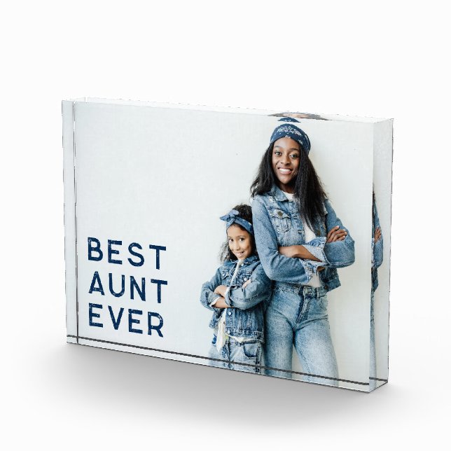 Navy Blue Best Aunt Ever Photo Block (Right)