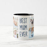 Navy Blue | Best Mum Ever Custom Photo Mug<br><div class="desc">Navy Blue | Give it as gift to your mum! Photo Grid Handwritten Text Two-Tone Coffee Mug
Best Mum Ever Custom Photo Mug</div>