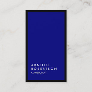 Navy Blue Black Border Vertical Business Card