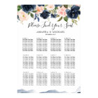 Navy Blue Blue Blush Pink Botanical Seating Chart