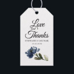 Navy Blue Blue Floral Botanical Gift Tags<br><div class="desc">Beautiful floral botanical wedding gift tag features hand-painted watercolor floral graphics / roses in rich tones of navy blue and blush pink / peach and charming hand lettering style font. Please contact me for any help in customisation or if you need any other product with this design.</div>