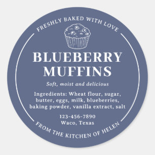 Navy Blue Blueberry Muffins Ingredient Label