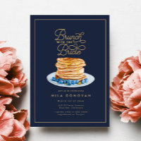 Navy Blue Blueberry Pancakes Bridal Shower Brunch