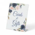 Navy Blue & Blush Floral Shower Cards and Gifts