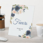 Navy Blue & Blush Floral Shower Favours Sign