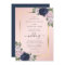 Navy Blue Blush Gold Floral Wedding