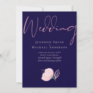 Navy Blue Blush Pink Rosegold Wedding Budget