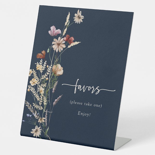 Navy Blue Boho Favours Sign (Navy Blue Boho Favors Sign by Painted Paperie
)