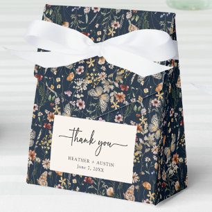Navy Blue Boho Thank You Favour Boxes