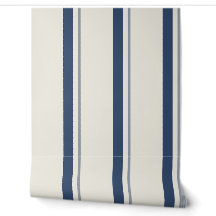 Navy Blue Bold French Mattress Ticking