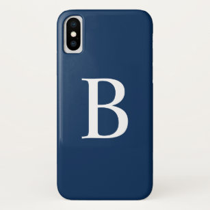 Navy Blue Bold Typography Monogram Case-Mate iPhone Case