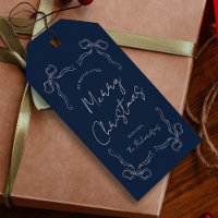 Navy Blue Bow Whimsical Unique Christmas Gift