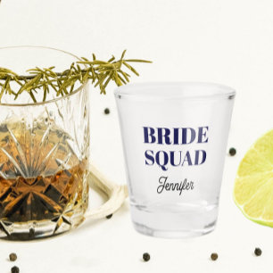 Navy Blue Bride Squad Bachelorette Party Shot Glass