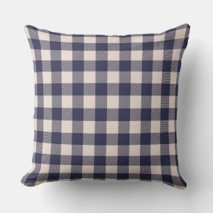 Navy Blue Buffalo Plaid Urban Farmhouse Cushion