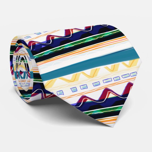 Navy blue burgundy and yellow tie (Rolled)