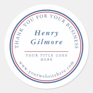 Navy Blue Burgundy Classic Round Sticker