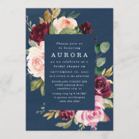 Navy Blue Burgundy Gold Blush Pink Bridal Shower