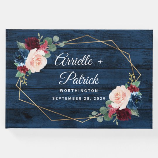 Navy Blue Burgundy Gold Blush Pink Country Wedding Guest ...