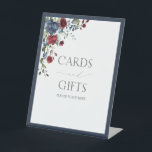 Navy Blue Burgundy Watercolor Bridal Shower Gift Pedestal Sign<br><div class="desc">Designed to coordinate with my Elegant Navy Blue Burgundy Watercolor Floral Bridal Shower Suite, this gorgeous bridal shower gifts pedestal sign features a bouquet of navy blue and burgundy flowers, bordered in navy blue. Part of a co-ordinated suite. View suite here: https://www.zazzle.com/collections/elegant_navy_blue_burgundy_botanical_bridal_shower-119592964187643986 Contact designer for matching products. Copyright Anastasia Surridge...</div>