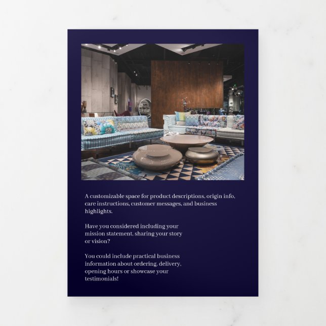 Navy Blue Business Folded Brochure Design (Cover)