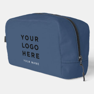 Navy Blue Business Logo Name Instagram Travel Dopp Kit