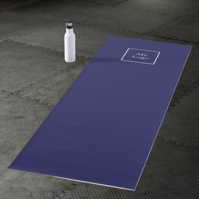 Navy blue business logo studio  yoga mat (Creator Uploaded)
